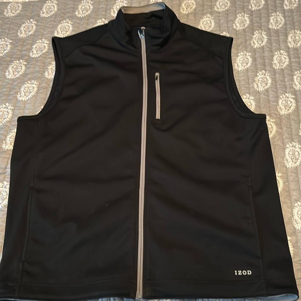 Izod Black Vest with Gray Accents